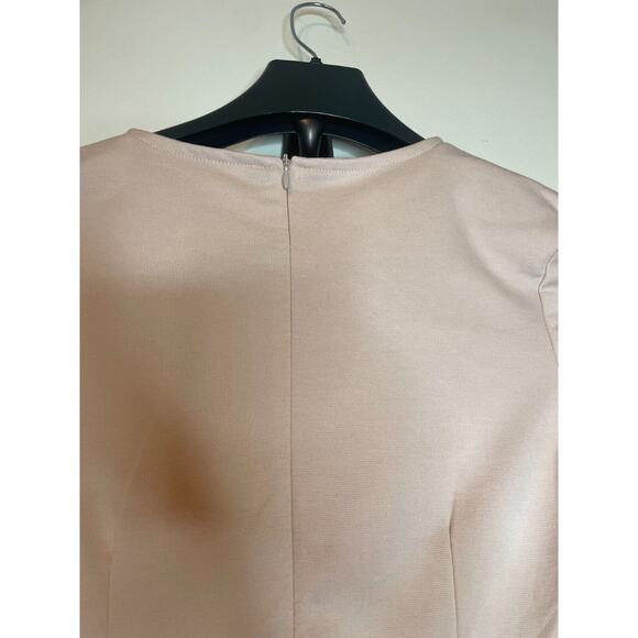 Oxiuly Fashion Womens Ruffle Crew Neck A-Line Dress Short Sleeve Size S Pink NWT - Picture 5 of 8